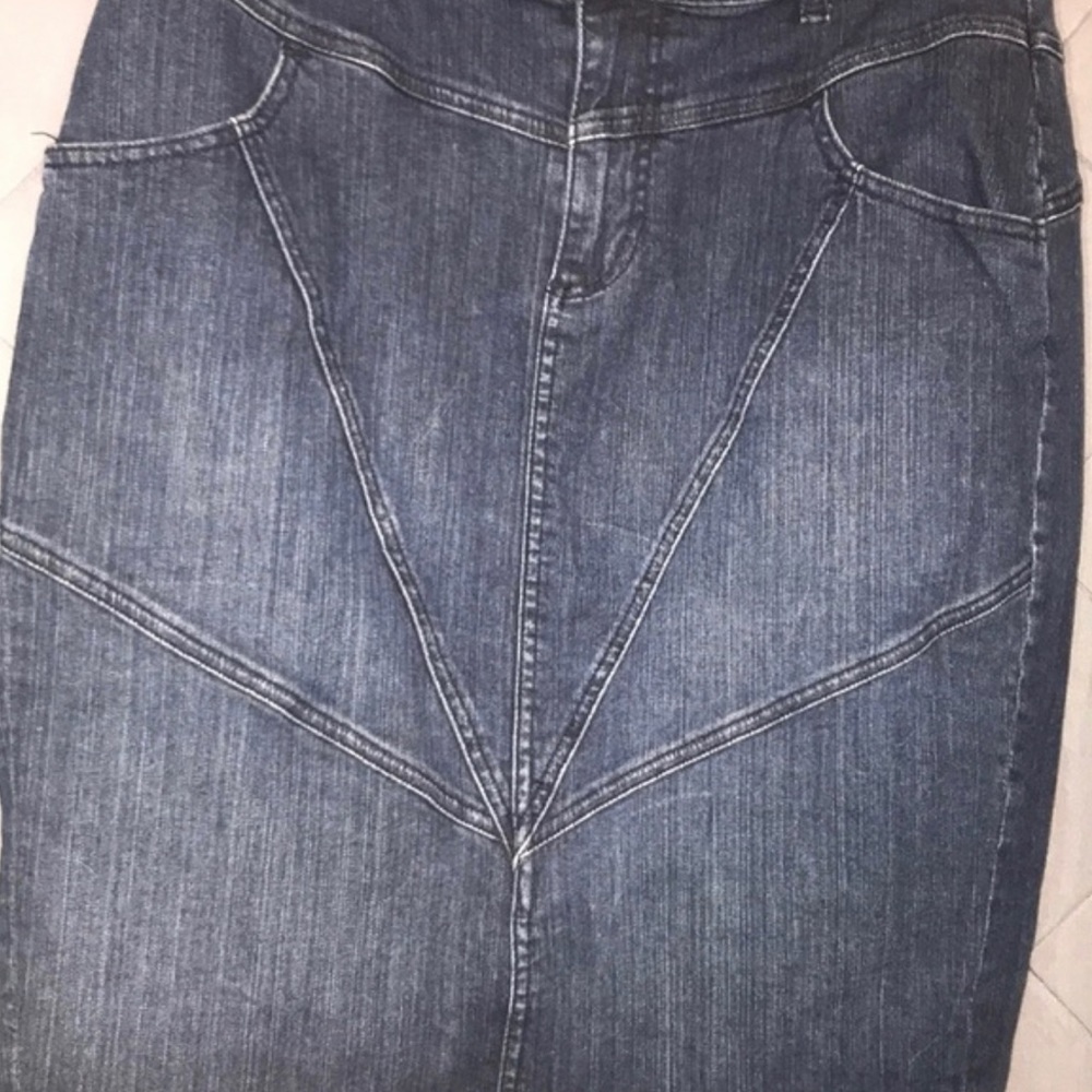 Lane Bryant Pencil jean stretchy skirt SZ 14 - Picture 2 of 5